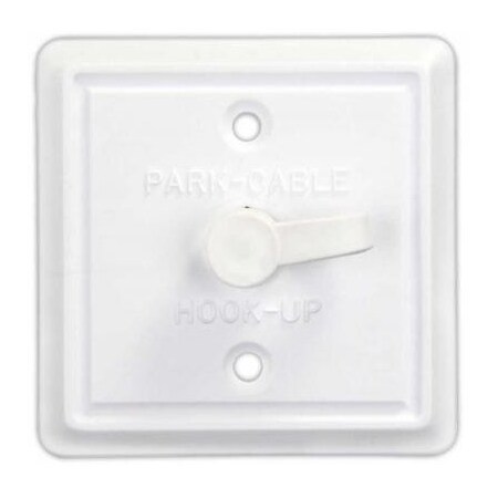 Jr Products SQUARE CABLE TV PLATE, POLAR WHITE 47795